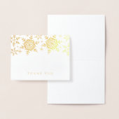 雪エレガント片クリスマス冬ありがとう金ゴールド 箔カード (ディスプレー)