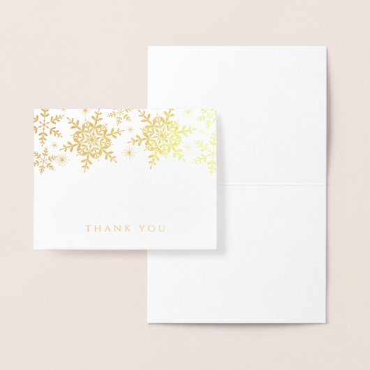 雪エレガント片クリスマス冬ありがとう金ゴールド 箔カード (ディスプレー)
