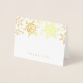 雪エレガント片クリスマス冬ありがとう金ゴールド 箔カード (正面)