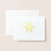 雪エレガント片シンプルありがとう金ゴールド 箔カード (裏面封筒付き)