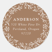 雪エレガント片ジンジャーパン差出人住所 ラウンドシール (正面)