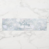 雪エレガント片スクリプト冬の結婚式 ペットボトルラベル (シングルラベル)