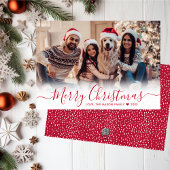 雪エレガント片タイポグラフィレッド1写真クリスマス シーズンカード