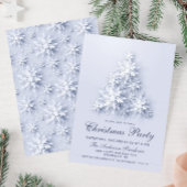 雪エレガント片ツリーホリデークリスマスパーティー 招待状