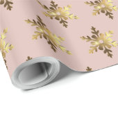 雪エレガント片パターンソフトピンクのクリスマス ラッピングペーパー (ロールコーナー)