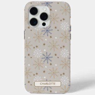 雪エレガント片パターン化ベージュ iPhone 15 PRO MAXケース