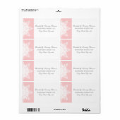 雪エレガント片ピンク白い冬の結婚式 ラベル (フルシート)