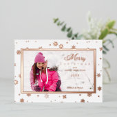 雪エレガント片フォトフレームクリスマスバラ金ゴールド 箔シーズンカード (立ち正面)