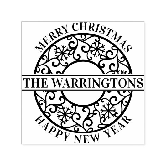 雪エレガント片フレースのようィリグリー#2ファミリ名 セルフインキングスタンプ (デザイン)