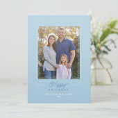 雪エレガント片フレームハッピーホリデー シーズンカード (スタンド正面)