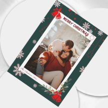 雪エレガント片フローラメリークリスマスフォト