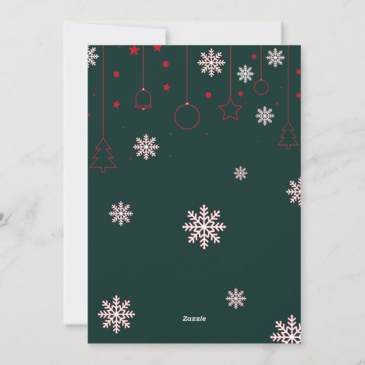 雪エレガント片フローラメリークリスマスフォト シーズンカード (裏面)