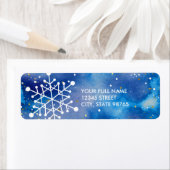 雪エレガント片ブルーパープルウォーターカラーアドレス ラベル (インサイチュ)