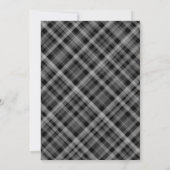 雪エレガント片プレイドブラック&ホワイト結婚ズ 招待状 (裏面)