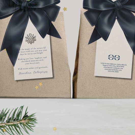 雪エレガント片ホリデーカスタマイズ可能メッセージ ギフトタグ