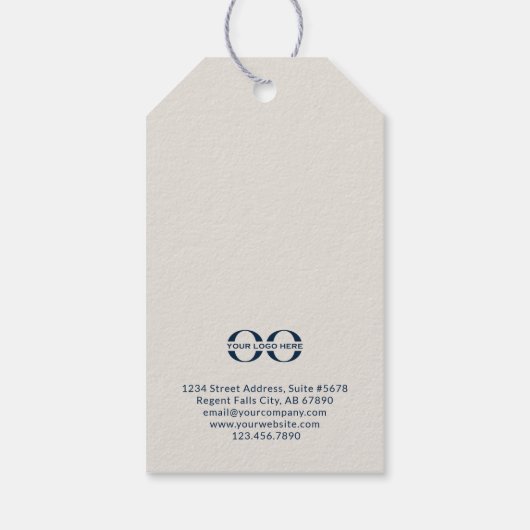 雪エレガント片ホリデーカスタマイズ可能メッセージ ギフトタグ (裏面)