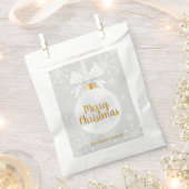 雪エレガント片ホワイトオーナメントクリスマストリート フェイバーバッグ (クリップ留めされた状態)