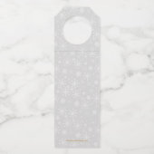 雪エレガント片ホワイトオーナメントクリスマス ボトルネックタグ (裏面)