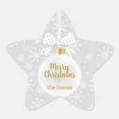 雪エレガント片ホワイトオーナメントクリスマス 星シール (正面)