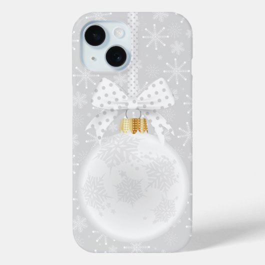 雪エレガント片ホワイトオーナメントクリスマス Case-Mate iPhoneケース (裏面)