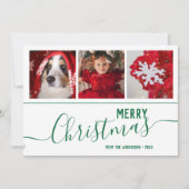 雪エレガント片メリークリスマスカスタム写真 シーズンカード (正面)