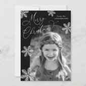 雪エレガント片モノクロ2枚フォト シーズンカード (正面)