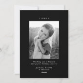 雪エレガント片モノクロ2枚フォト シーズンカード (裏面)