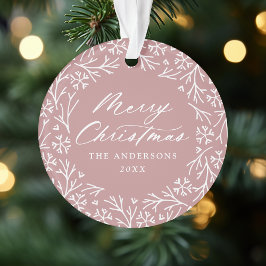 雪エレガント片リースほこりっぽいバラ写真 オーナメント