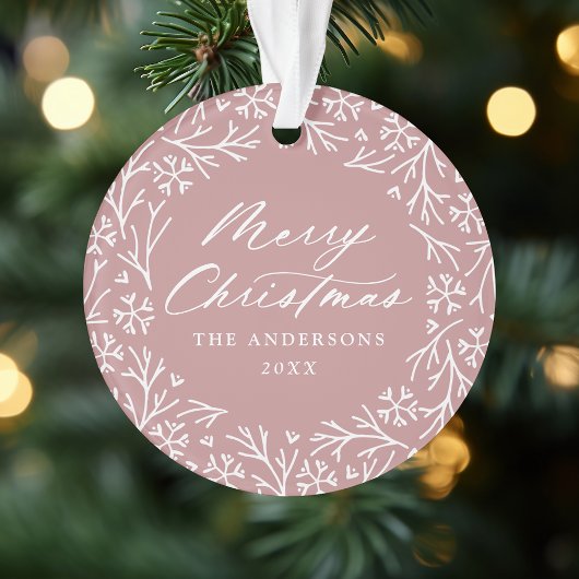 雪エレガント片リースほこりっぽいバラ写真 オーナメント