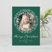 雪エレガント片リースグリーンフォト シーズンカード (スタンド正面)