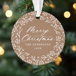 雪エレガント片リースジンジャーブレッド写真 オーナメント