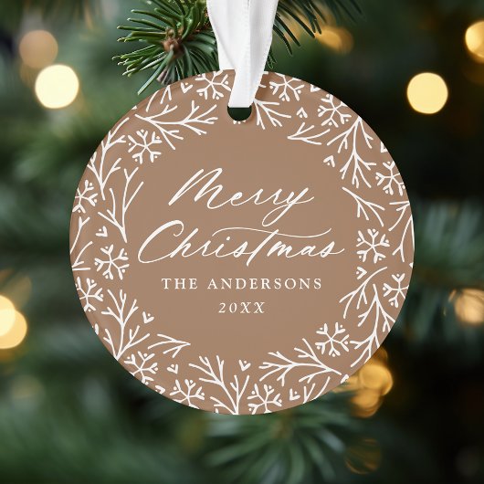 雪エレガント片リースジンジャーブレッド写真 オーナメント