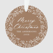 雪エレガント片リースジンジャーブレッド写真 オーナメント (正面)