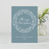 雪エレガント片リースフロストブルー非写真 シーズンカード (スタンド正面)