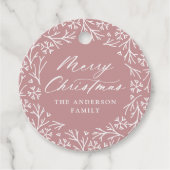 雪エレガント片リースメイブクリスマスギフトタグ フェイバータグ (正面)