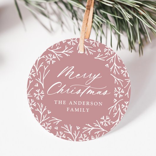 雪エレガント片リースメイブクリスマスギフトタグ フェイバータグ