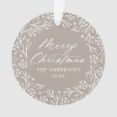 雪エレガント片リース淡い色のTaupe写真 オーナメント (正面)