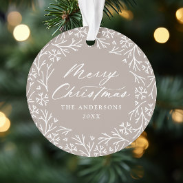 雪エレガント片リース淡い色のTaupe写真 オーナメント