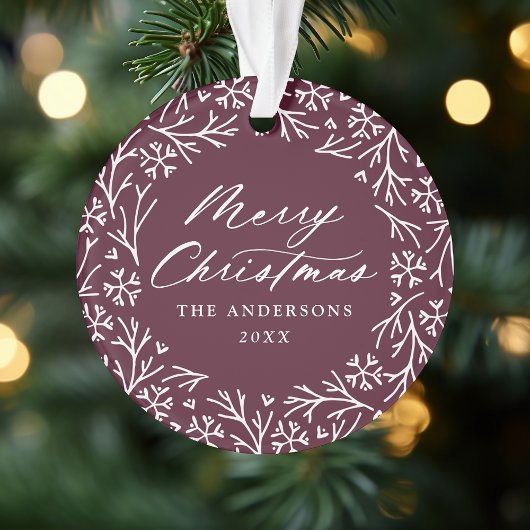 雪エレガント片リース紫色の写真 オーナメント