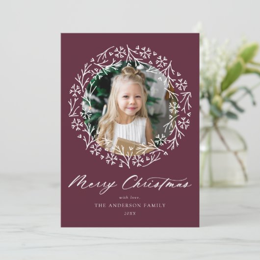 雪エレガント片リース紫色の写真 シーズンカード (スタンド正面)