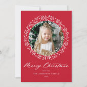 雪エレガント片リース赤写真 シーズンカード (正面)