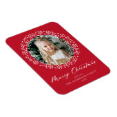 雪エレガント片リース赤写真 マグネット (右側)