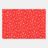 雪エレガント片レッドグリーンホワイトクリスマスモダン ラッピングペーパーシート (正面3)