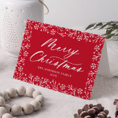 雪エレガント片レッドメリークリスマスノンフォト シーズンカード