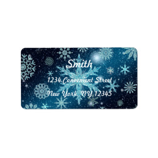 雪エレガント片差出人住所ラベル ラベル