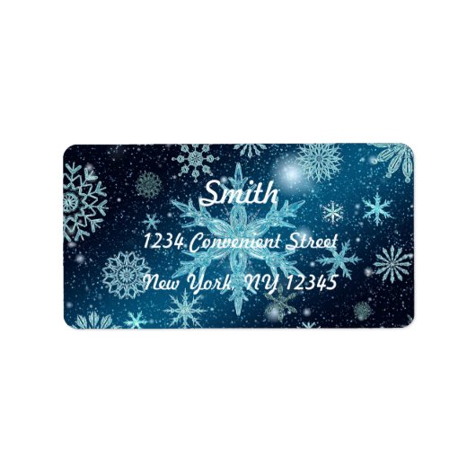 雪エレガント片差出人住所ラベル ラベル (正面)