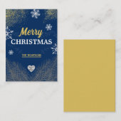 雪エレガント片金ゴールドグリッター ノートカード (正面/裏面)