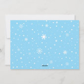 雪エレガント片2フォトブルーメリークリスマス シーズンカード (裏面)