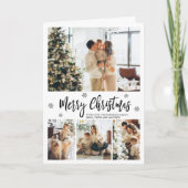 雪エレガント片5フォトコラージュクリスマス シーズンカード (正面)