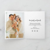 雪エレガント片5フォトコラージュクリスマス シーズンカード (内部)